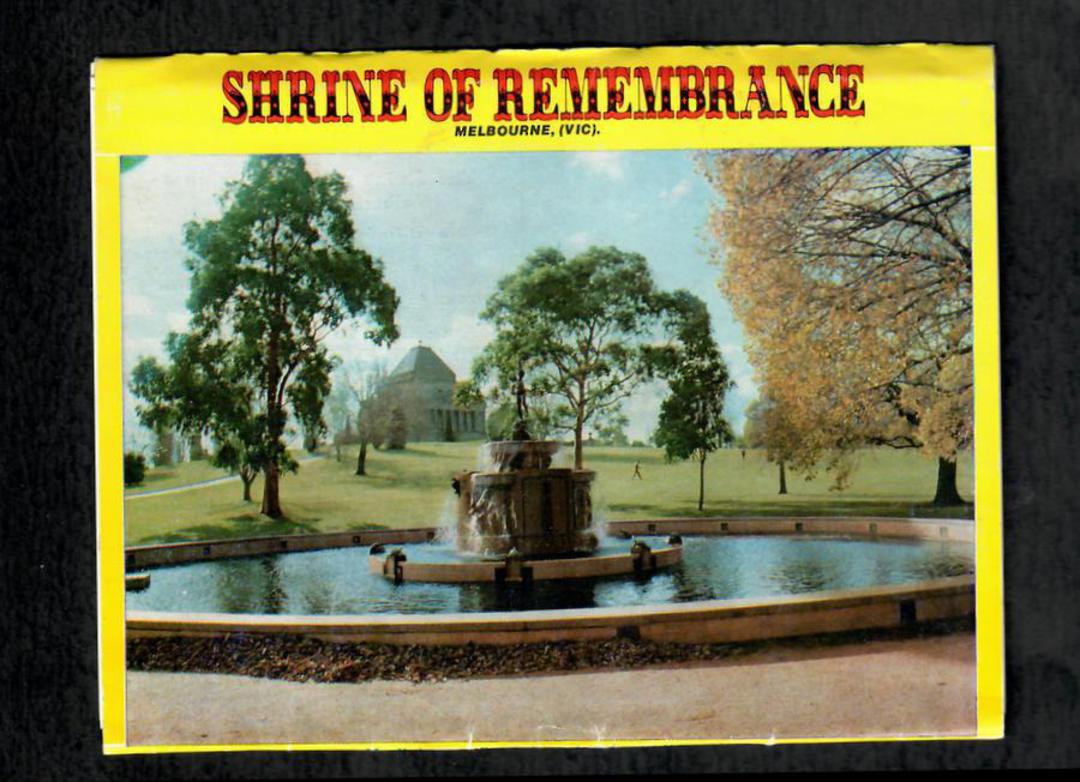 Fold-out pack of views of the Shrine of Remembrance Melbourne. - 444846 - Postcard image 0