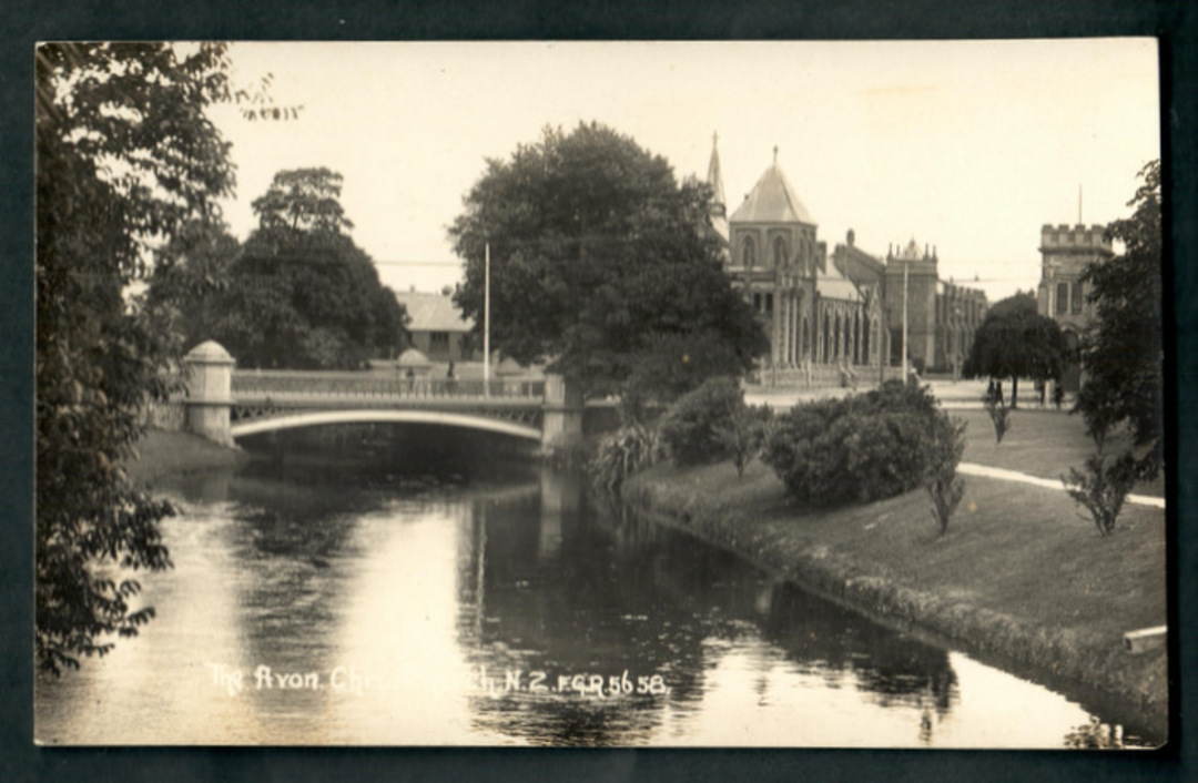 Real Photograph by Radcliffe of The Avon Christchurch. - 48414 - Postcard image 0