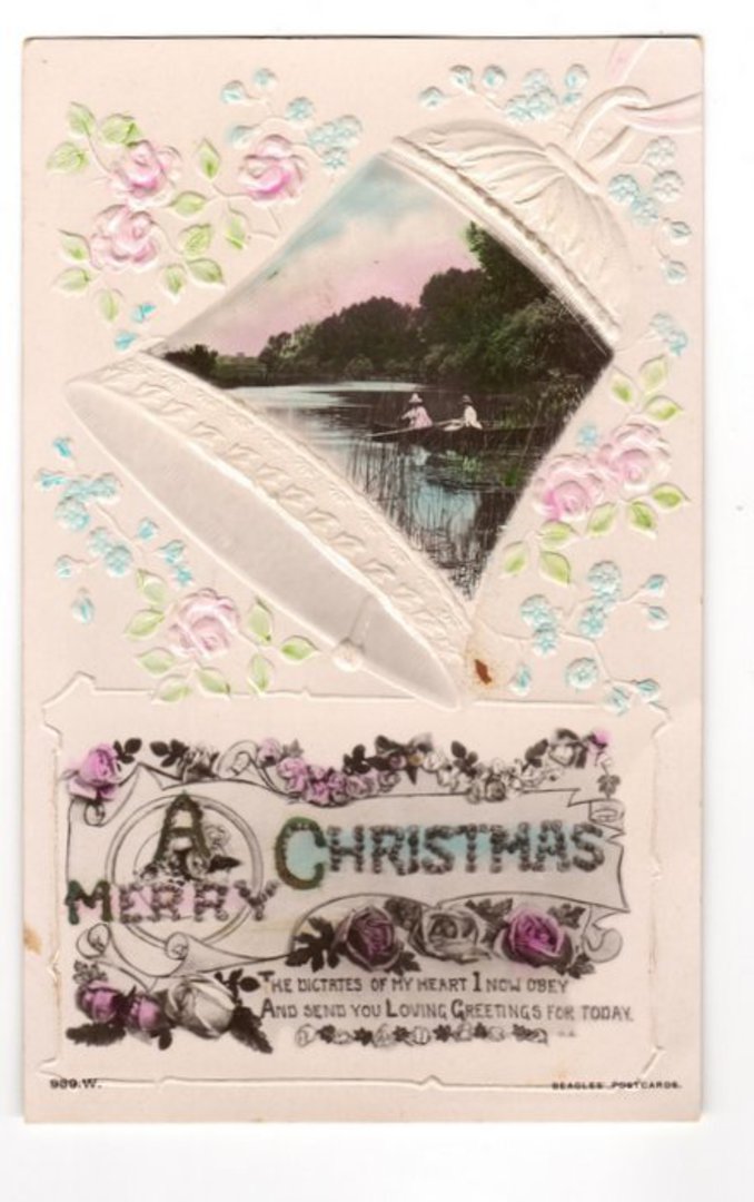 Embossed Coloured postcard. A Merry Christmas. - 43335 - Postcard image 0