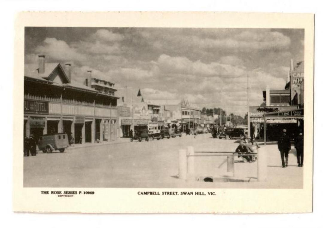 Modern Reproduction of Real Photograph of Campbell Street Swan Hill Victoria. - 43614 - Postcard image 0