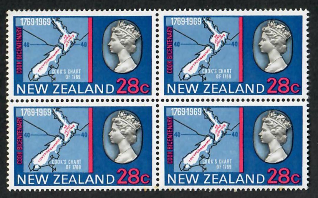 NEW ZEALAND 1969 Bicentenary of the Voyage of Captain James Cook. Set of 4 in Blocks of 4. - 21812 - UHM image 1