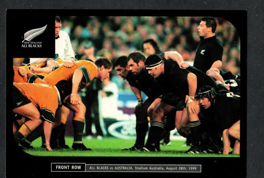 NEW ZEALAND 1999 Coloured postcard of The Front Row All Blacks v Australia 28/8/99. - 444392 - Postcard image 0
