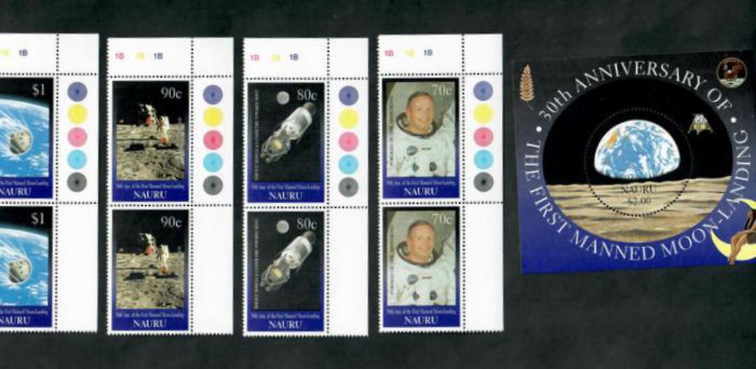 NAURU 1999 30th Anniversary of the First Manned landing on the Moon. Set of 4 and miniature sheet. - 51182 - UHM image 0