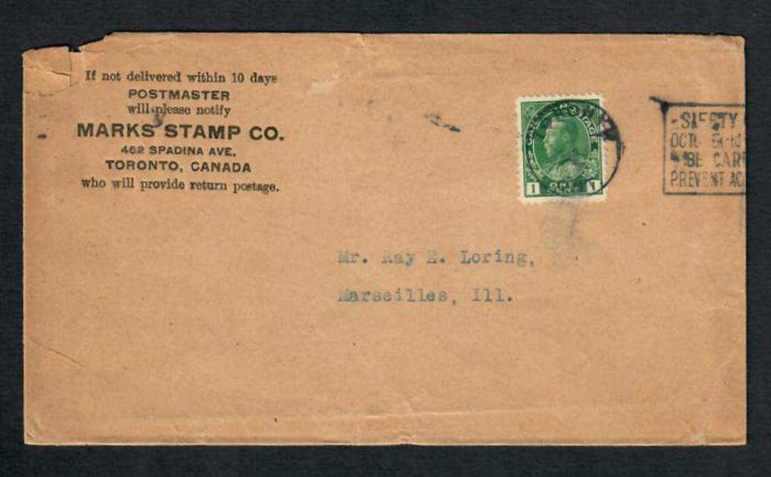 CANADA Letter from stamp dealer MARKS STAMP CO. Toronto to United States of America. The year is indecipherable. The stamp was i image 0