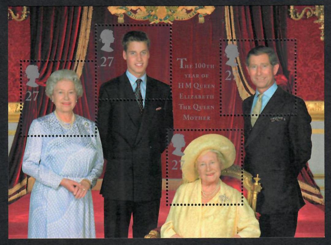 GREAT BRITAIN 2000 Queen Elizabeth the Queen Mother's 100th Birthday. Miniature sheet. - 59967 - UHM image 0