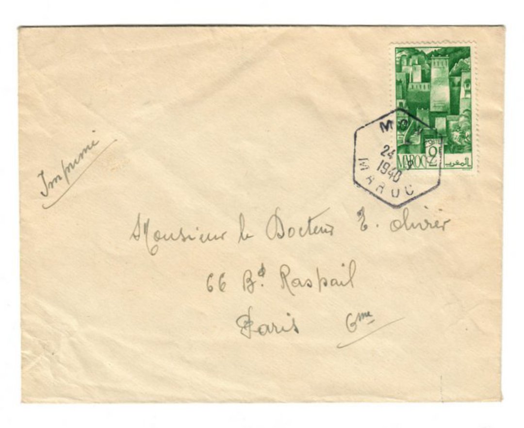 FRENCH MOROCCO 1948 Letter to Paris. - 37748 - PostalHist image 0
