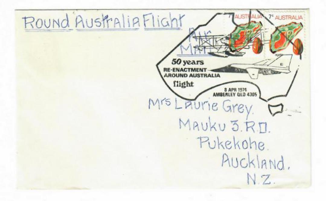 AUSTRALIA 1974 Cover Special Postmark.50 years Re-enactment of the flight around Australia. - 30869 - PostalHist image 0