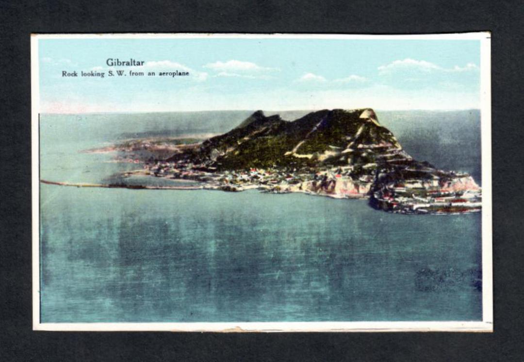 GIBRALTAR Coloured postcard of The Rock looking SW from an aeroplane. - 42597 - Postcard image 0