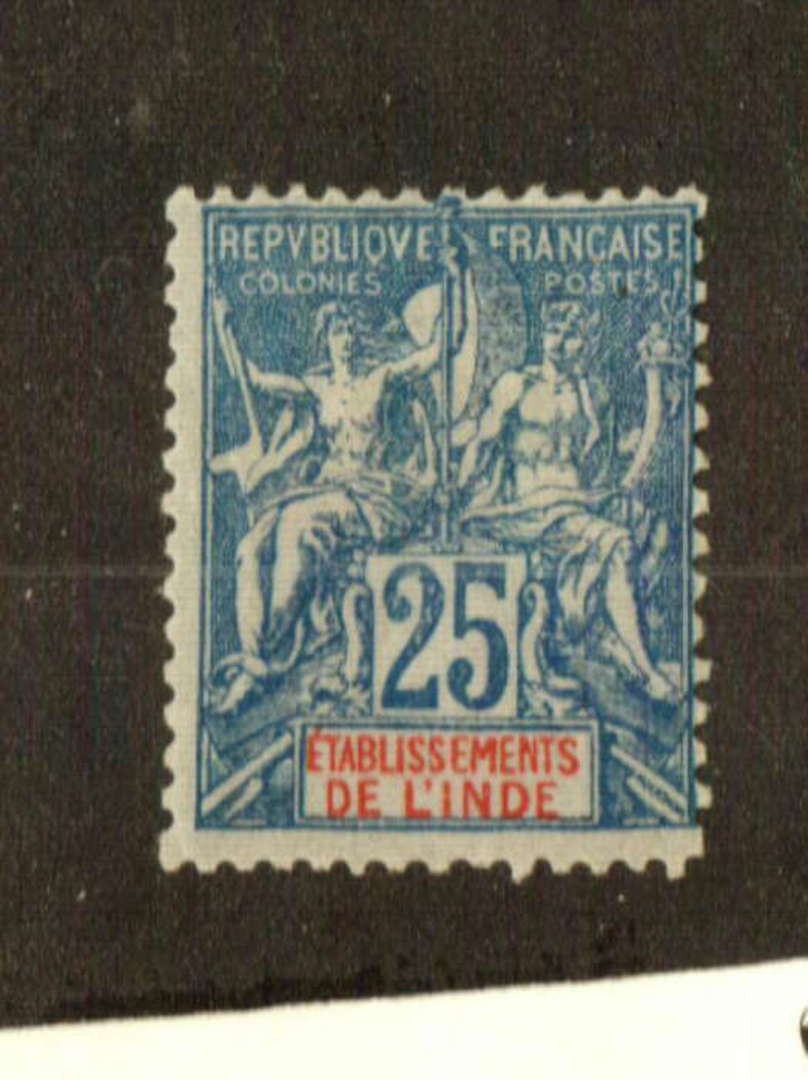 FRENCH INDIAN SETTLEMENTS 1900 Definitive 25c Blue. - 74501 - Mint image 0