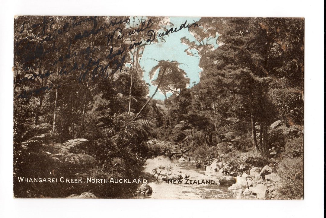 Tinted Postcard of Whangarei Creek. - 44822 - Postcard image 0
