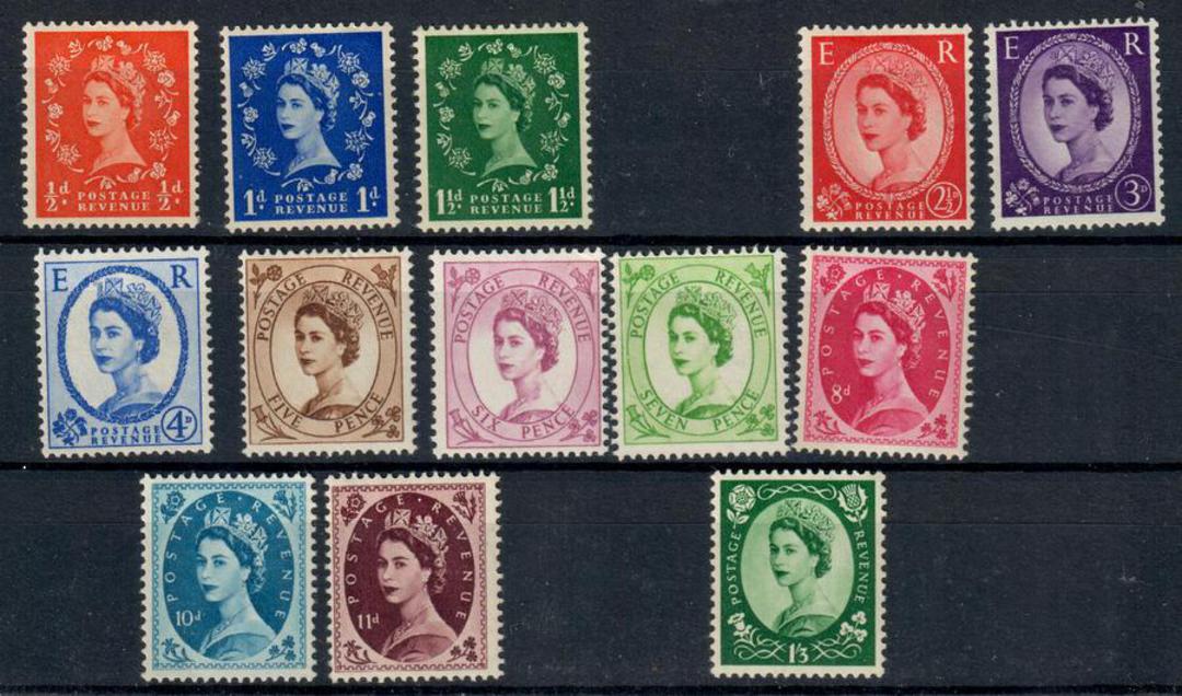 GREAT BRITAIN 1952 Elizabeth 2nd Definitives. Short set of 11 in fine UHM condition. Not checked for watermarks. Missing 2d 9d 1 image 0
