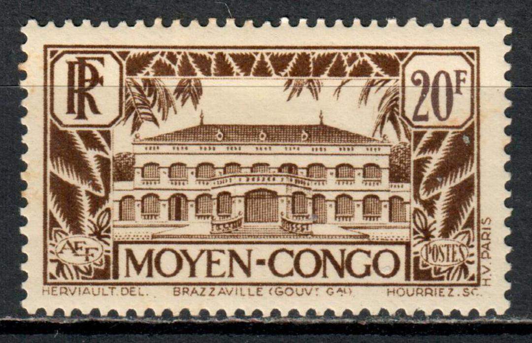 MIDDLE CONGO 1953 Definitive 20fr Brown. - 8997 - LHM image 0