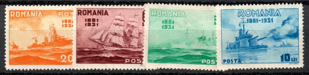 ROUMANIA 1931 50th Anniversary of the Roumanian Navy. Set of 4. - 81883 - UHM image 0