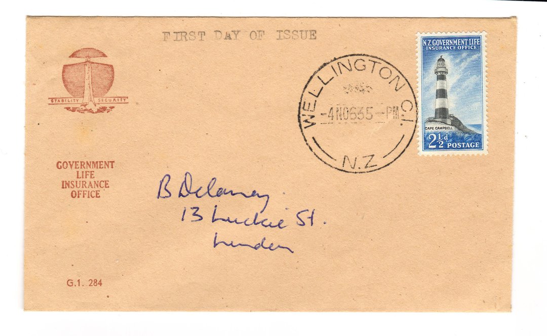 NEW ZEALAND 1963 Government Life 2½d Lighthouse on illustrated first day cover. (Refer to the Jones listing). In superb conditio image 0