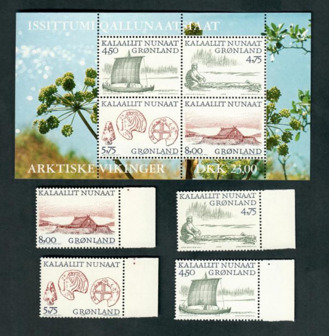 GREENLAND 1999 Vikings. First series. Set of 4 and miniature sheet. - 52478 - UHM image 0