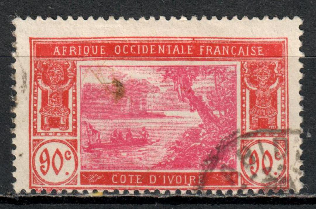 IVORY COAST 1932 Definitive 90c Carmine and Brown-Red. - 72396 - FU image 0