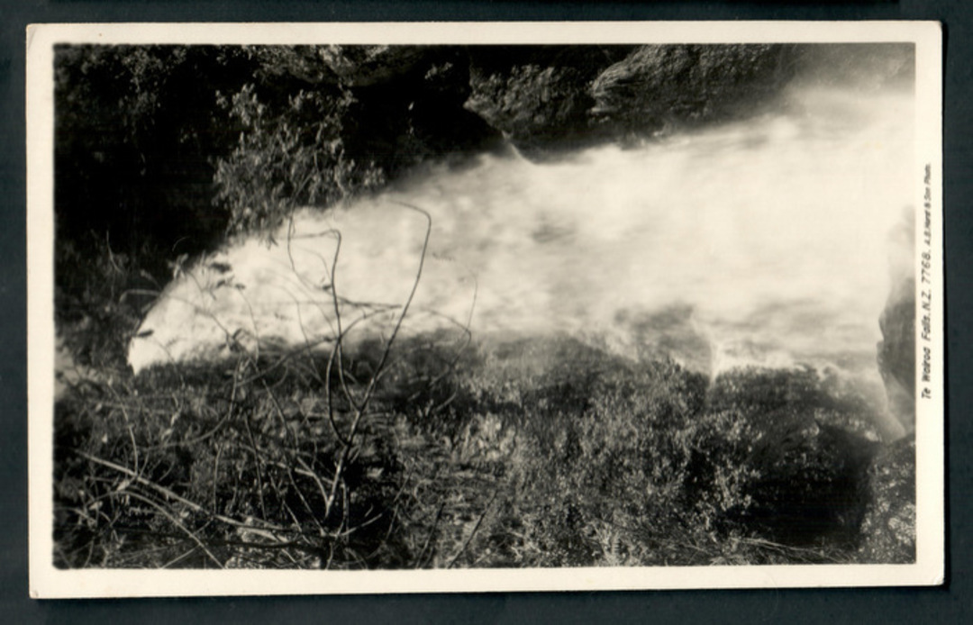 Real Photograph by A B Hurst & Son of the Te Wairoa Falls. - 47973 - Postcard image 0
