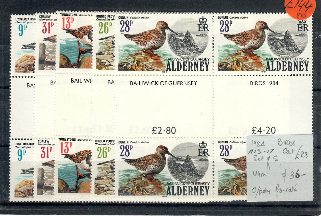ALDERNEY 1984 Birds. Set of 5 in Gutter Pairs. - 20823 - UHM image 0