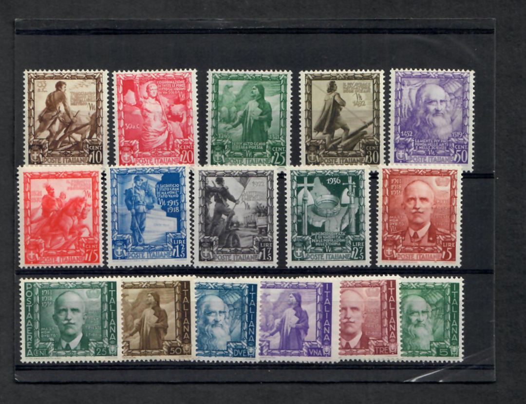 ITALY 1938 Second Anniversary of the Proclamation of the Italian Empire. Set of 16. - 22760 - UHM image 0