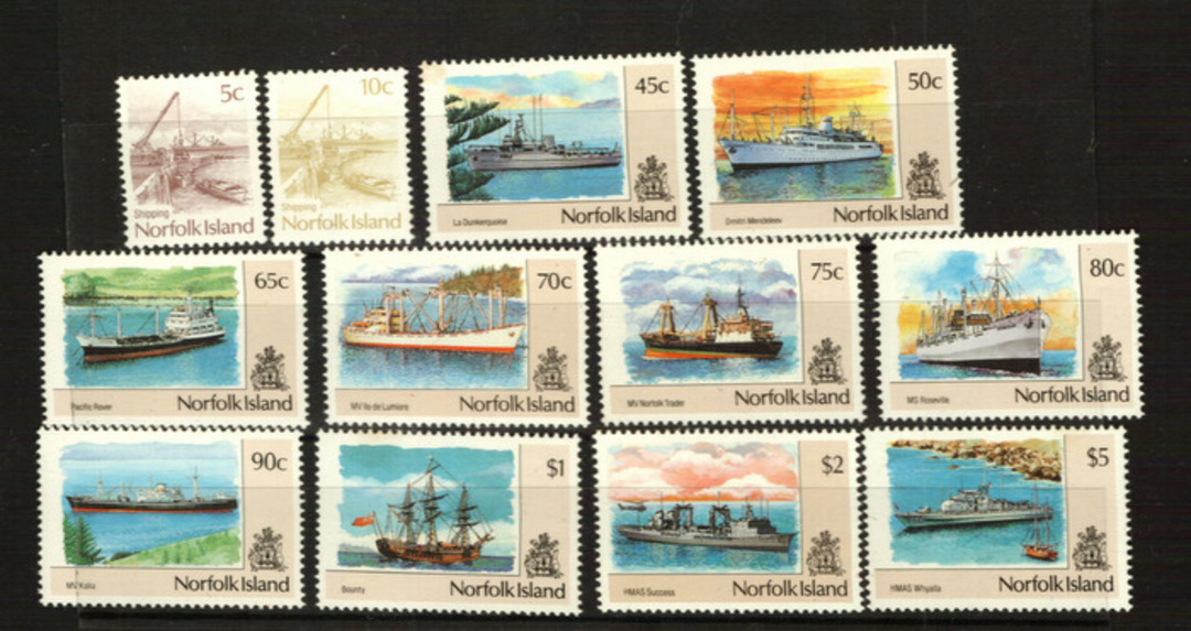 NORFOLK ISLAND 1990 Definitives Ships. Set of 12. - 21790 - UHM image 0