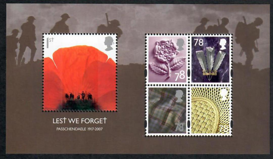 GREAT BRITAIN 2007 Lest we forget. Passendale. Miniature sheet. - 52993 - UHM image 0