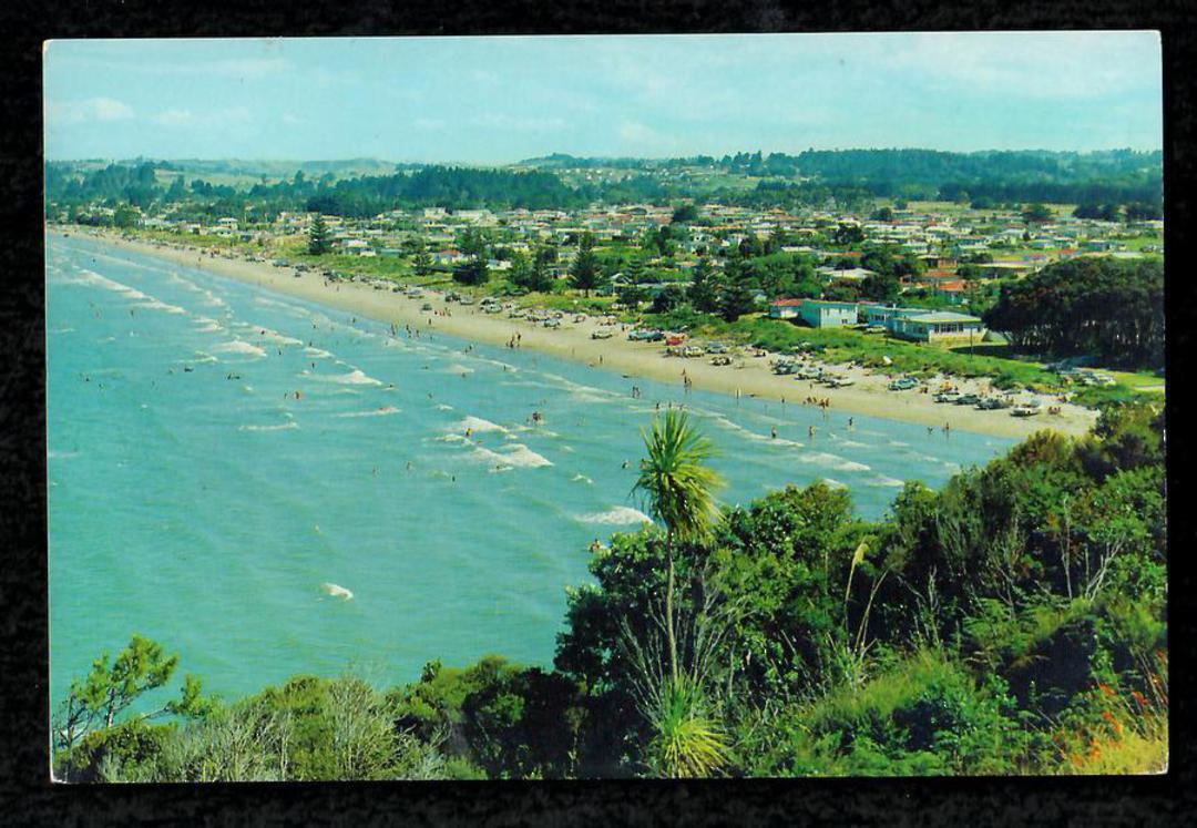Modern Coloured Postcard by Gladys Goodall of Orewa Beach Hibiscus Coast. - 444440 - Postcard image 0
