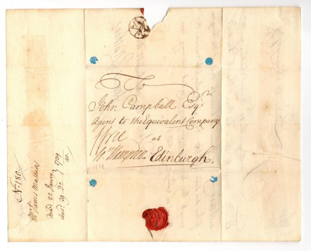 GREAT BRITAIN 1739 Entire addressed to John Campbell Edinburgh. - 30932 - PostalHist image 1