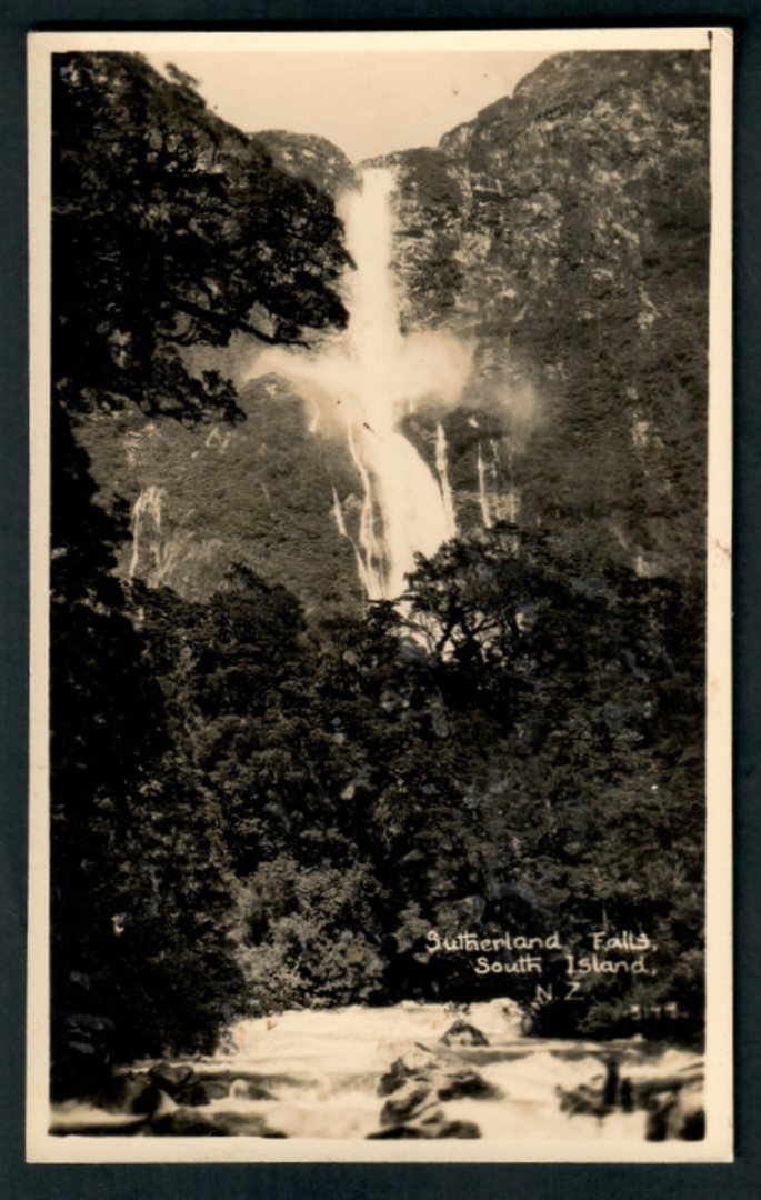 Real Photograph of Sutherland Falls. - 249807 - Postcard image 0