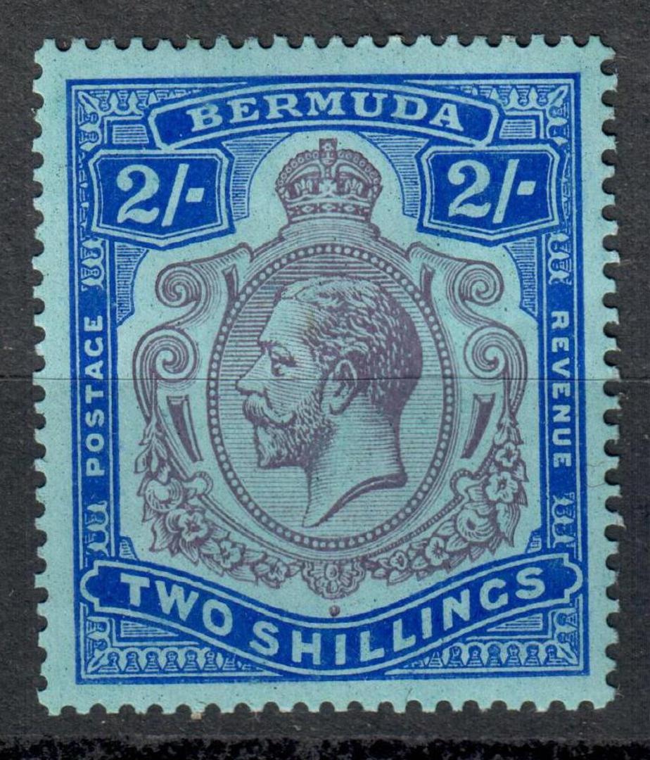 BERMUDA 1918 Geo 5th Definitive 2/- Purple and Blue on Blue. Very lightly hinged. - 8241 - UHM image 0