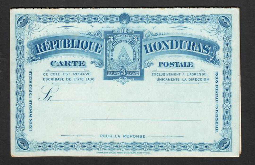 HONDURAS Reply Paid Postcard. Mint condition. Still joined. Very clean except for a little aging along the join. - 31233 - Postc image 0
