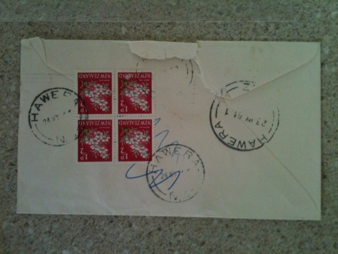 NEW ZEALAND 1961 Business Reply Envelope to Hawera firm with 6/2d postage. - 32518 - PostalHist image 1
