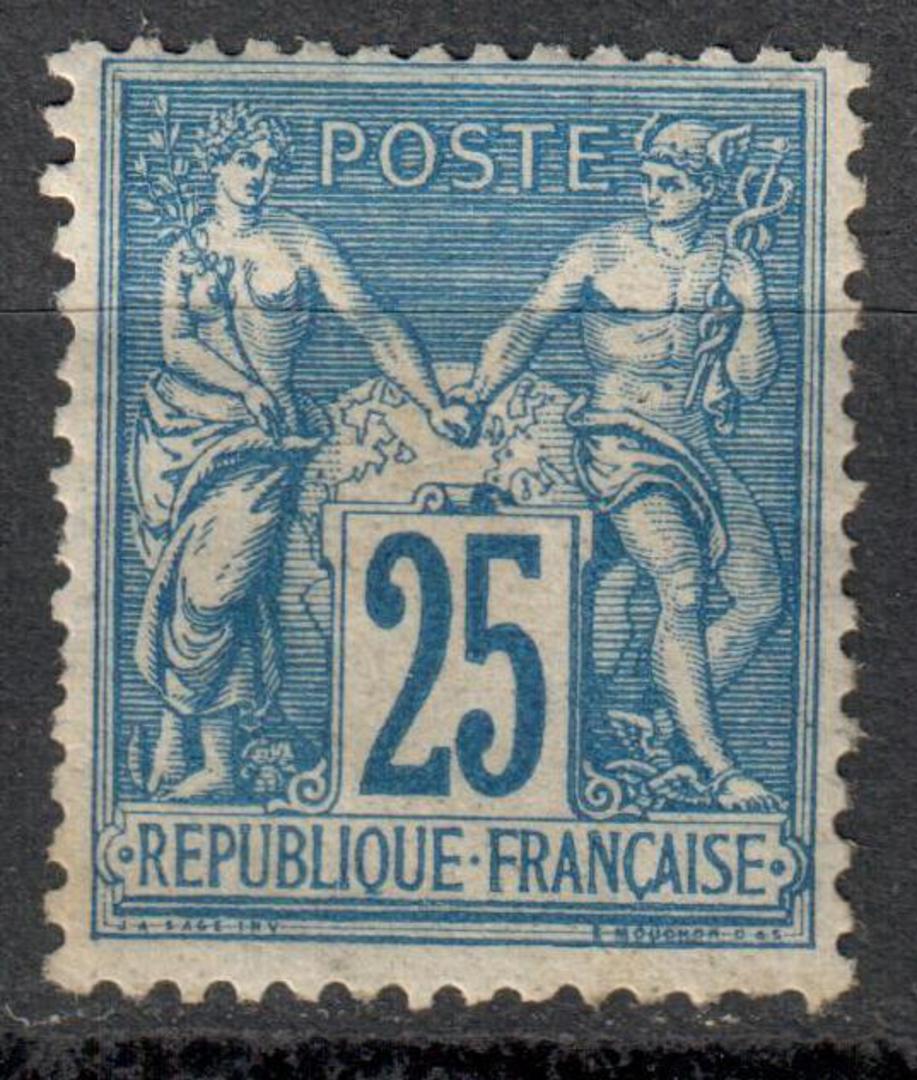 FRANCE 1876 25c Blue. Lovely copy. - 71067 - UHM image 0