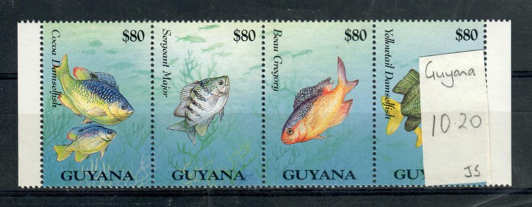 GUYANA Fish Strip of 4. - 20904 - UHM image 0