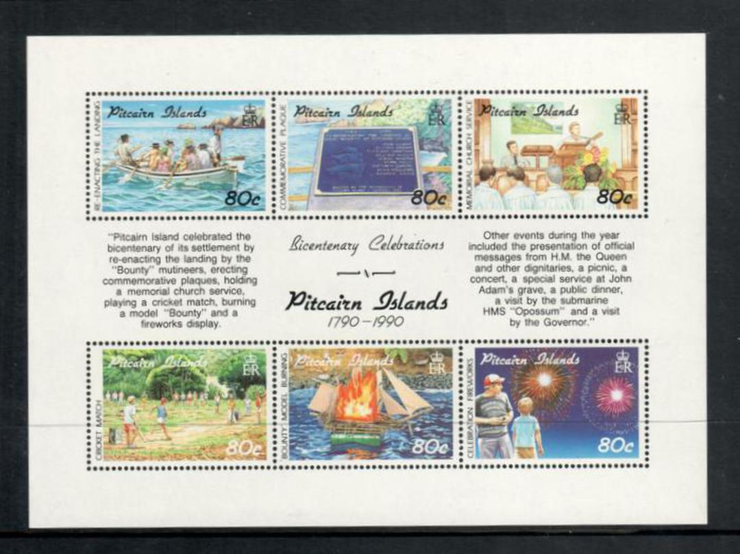 PITCAIRN ISLANDS 1991 Bicentenary of the Settlement of Pitcairn Island. Set of 6 in sheetlet. - 52329 - UHM image 0