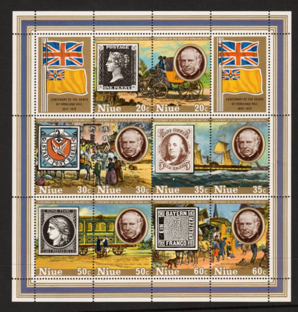 NIUE 1979 Centenary of the Death of Sir Rowland Hill. Miniature sheet. - 56120 - UHM image 0