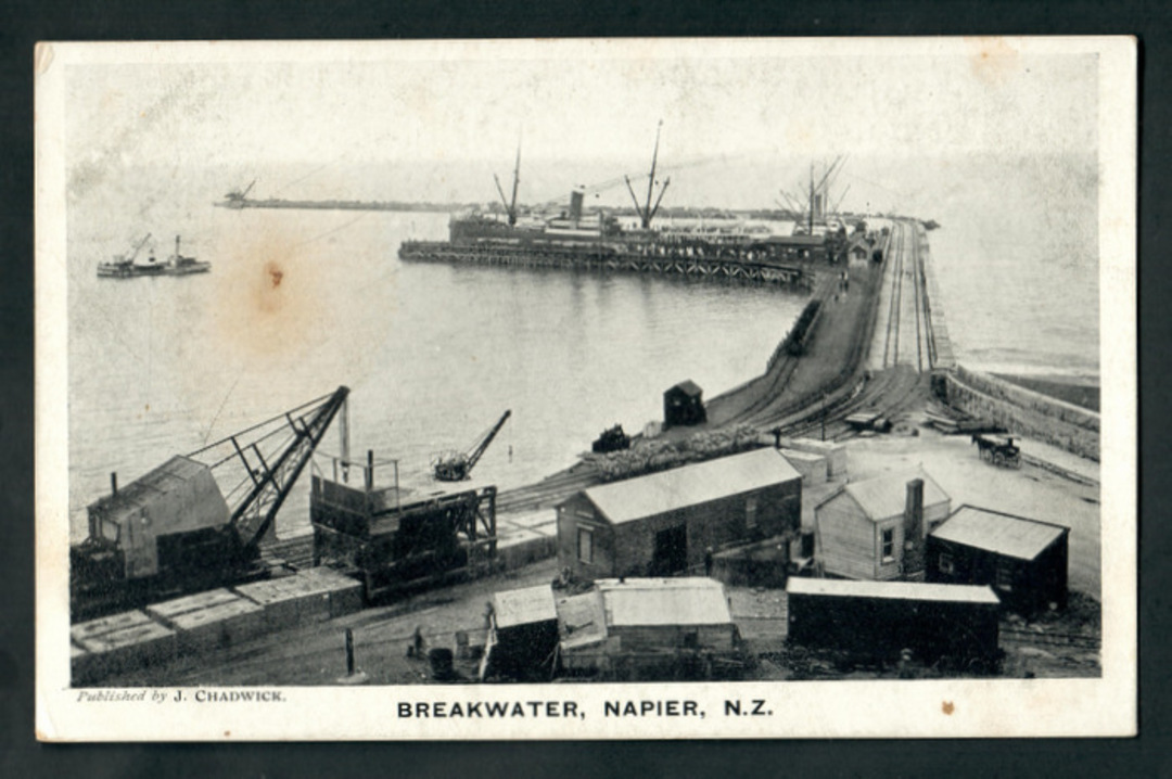 Postcard by J Chadwick of The Breakwater Napier. - 47932 - Postcard image 0