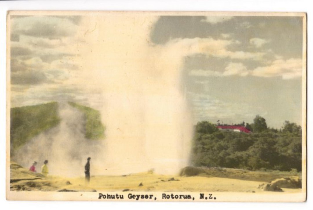 Tinted Postcard by N S Seaward of Pohutu Geyser Rotorua. - 46196 - Postcard image 0