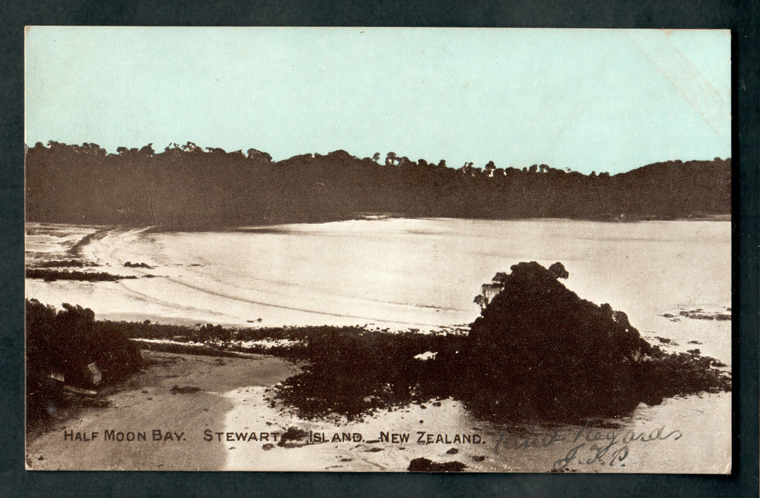 Tinted Postcard of Half Moon Bay Stewart Island. - 49400 - Postcard image 0