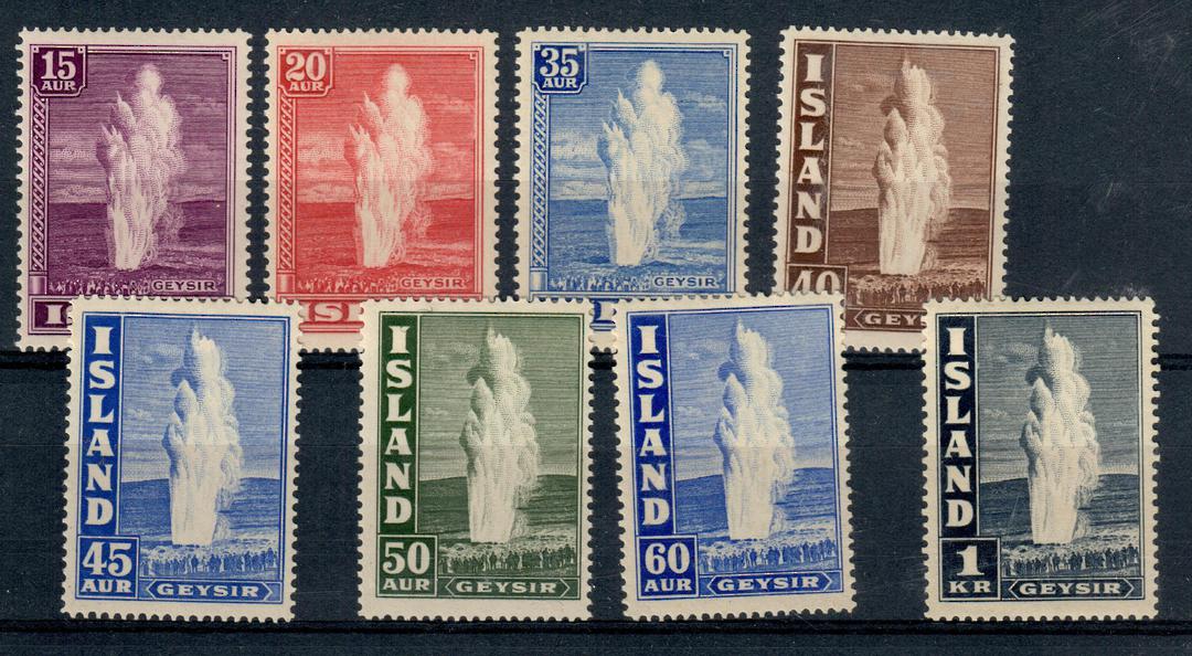 ICELAND 1938 Geyser Definitives. Set of 8. - 20972 - Mint image 0