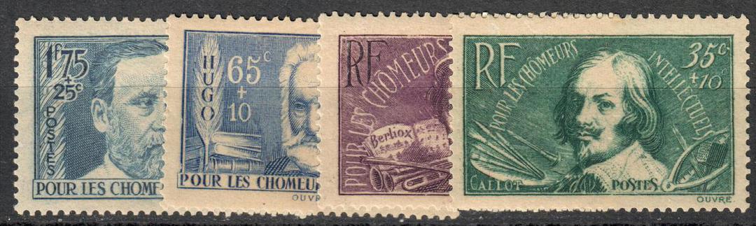 FRANCE 1936 Unemployed Intellectuals' Relief Fund. Set of 4. - 74509 - Mint image 0