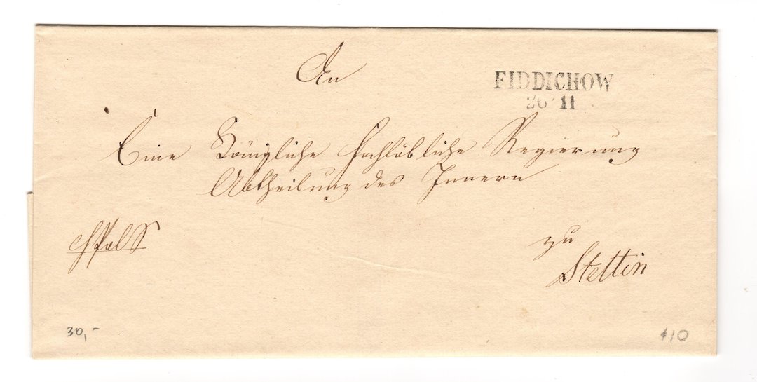 GERMANY Pre-stamp in the form of an 'entire' folded to form an 'envelope (without contents). Addressed to Stettin. Wax seal on t image 0