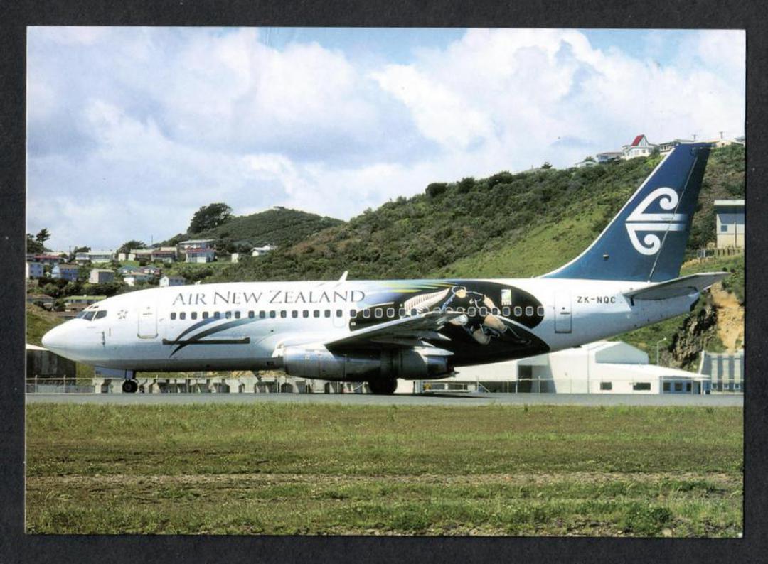 Modern Coloured Postcard of the Air NZ Rugby B737-219C. - 444382 - Postcard image 0
