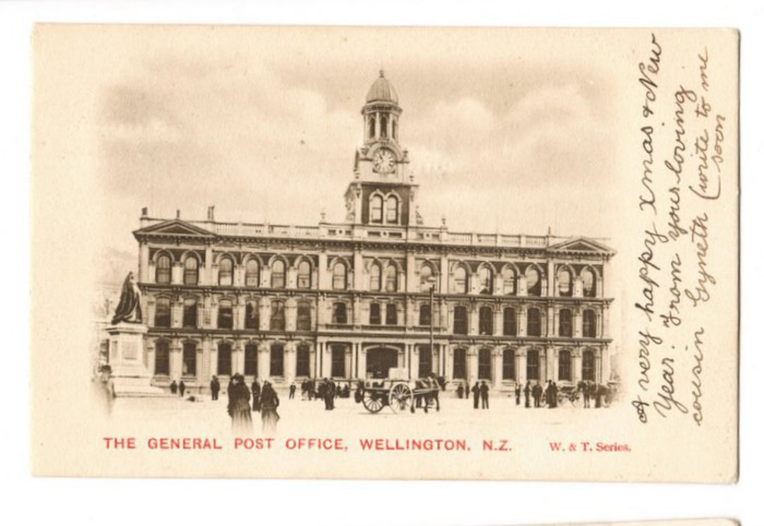 Early Undivided Postcard of The Post Office Wellington. - 47473 - Postcard image 0