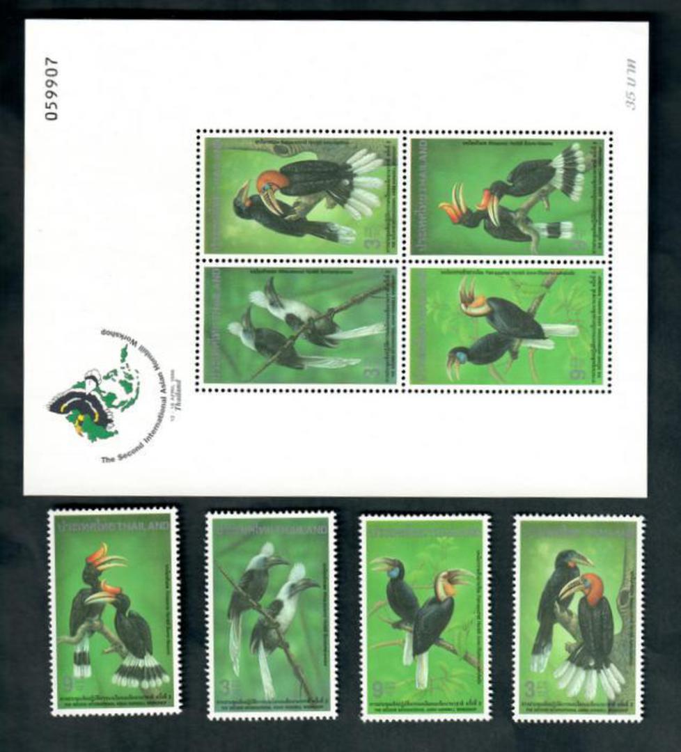 THAILAND 1996 Birds. Set of 4 and miniature sheet. - 50312 - UHM image 0