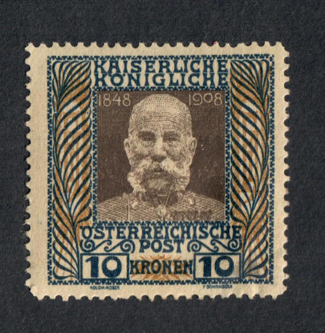AUSTRIA 1908 Definitive 10k Deep Brown Blue and Ochre. A small fault to the gum. - 75556 - Mint image 0