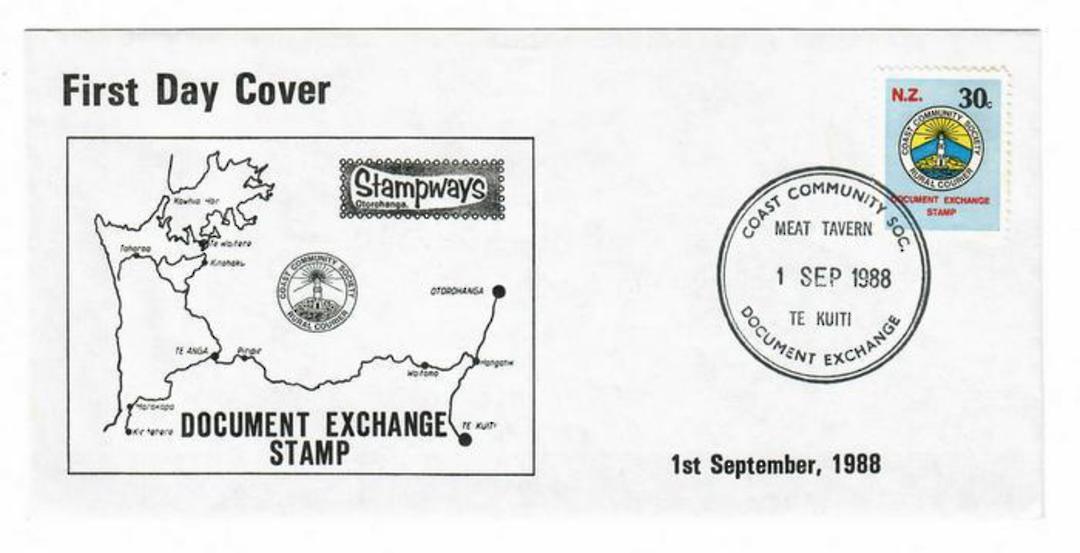 NEW ZEALAND 1988 Stampways Document Exchange on first day cover 1/9/1988. Meat Tavern Te Kuiti. - 36095 - PostalHist image 0