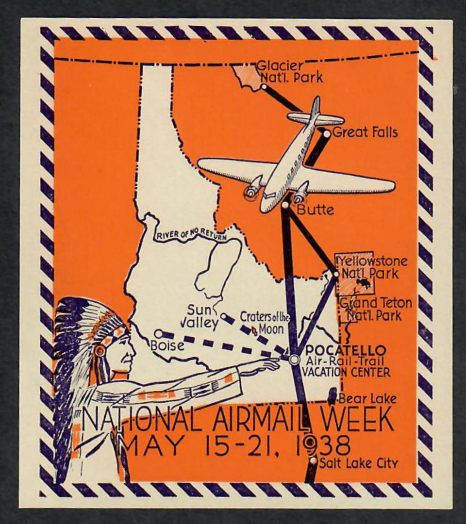 USA 1938 National Airmail Week. Label. - 22064 - Cinderellas image 0
