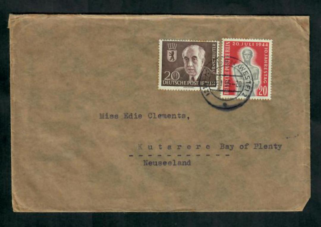 WEST BERLIN 1955 Letter to New Zealand with 1954 commems. - 31342 - PostalHist image 0