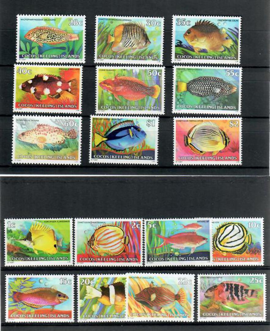 COCOS (KEELING) ISLANDS 1979 Fish. Set of 17. - 20251 - UHM image 0