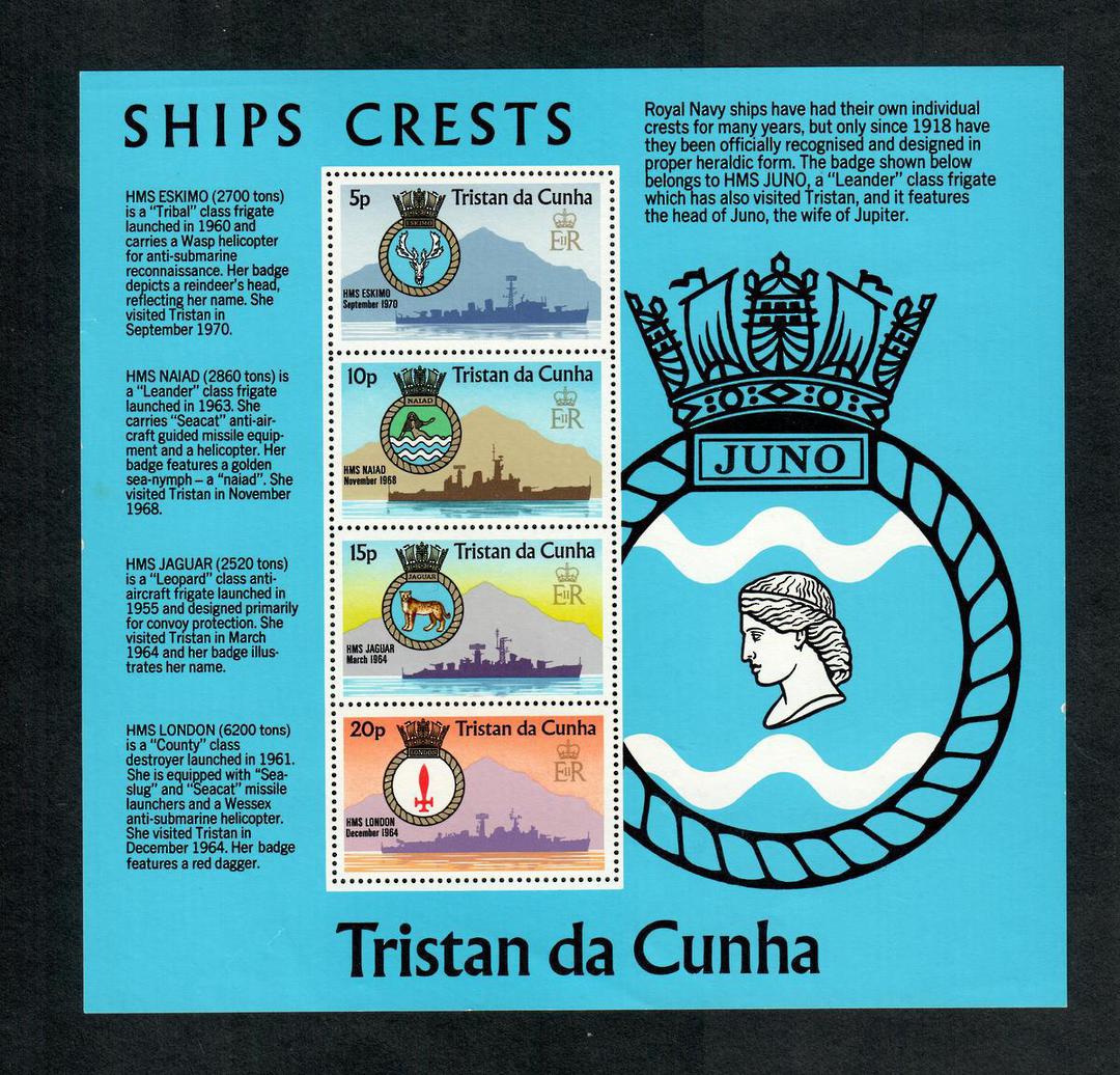 TRISTAN DA CUNHA 1977 Ships' Crests. Miniature sheet. - 19883 - UHM image 0